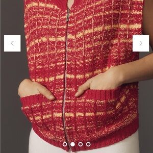 Maeve Tweed Zippered Sweater Vest